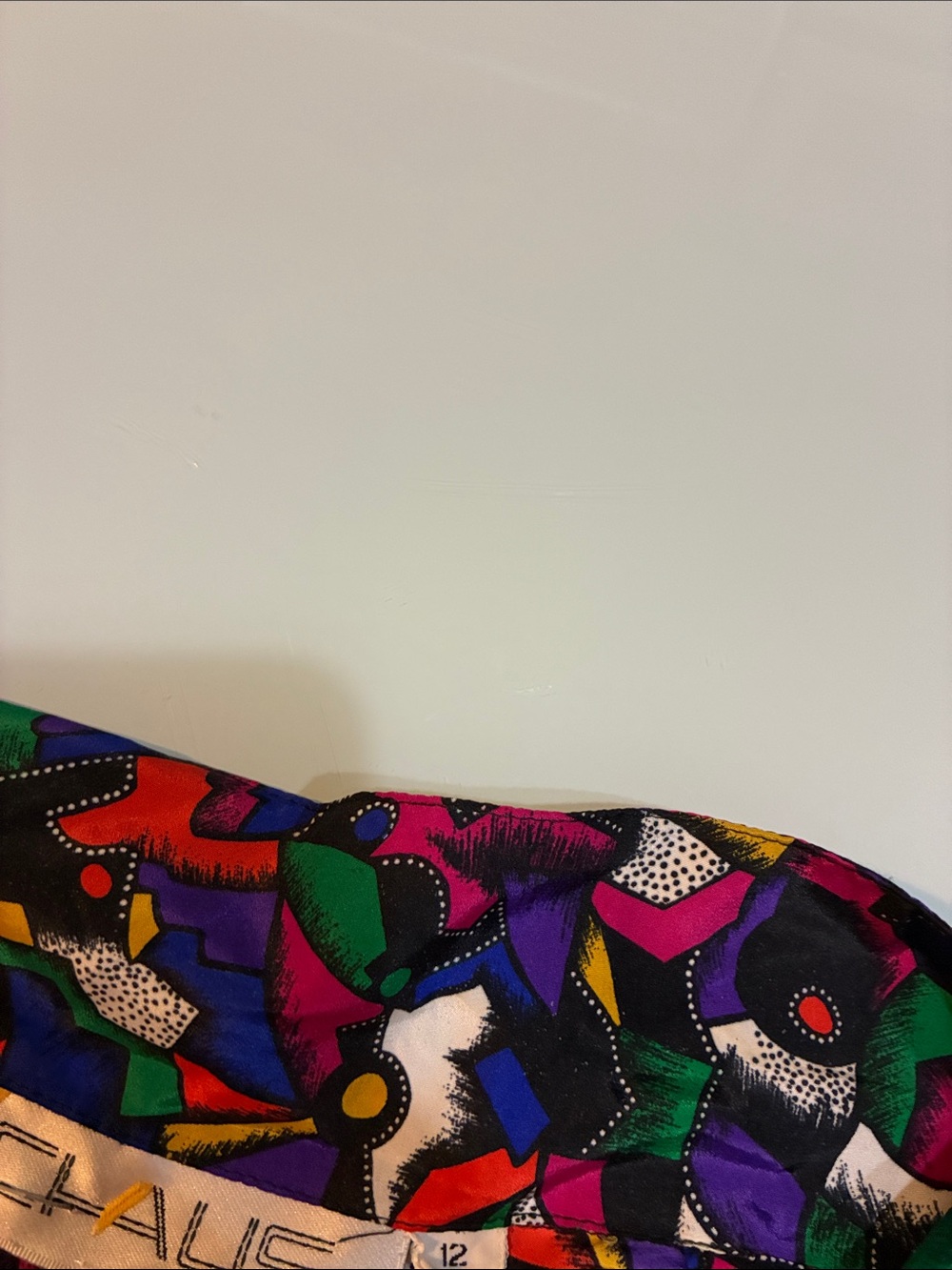 AMAZING vintage 1980s?  Chaus  Abstract colors pop double breasted blouse - Picture 7 of 11